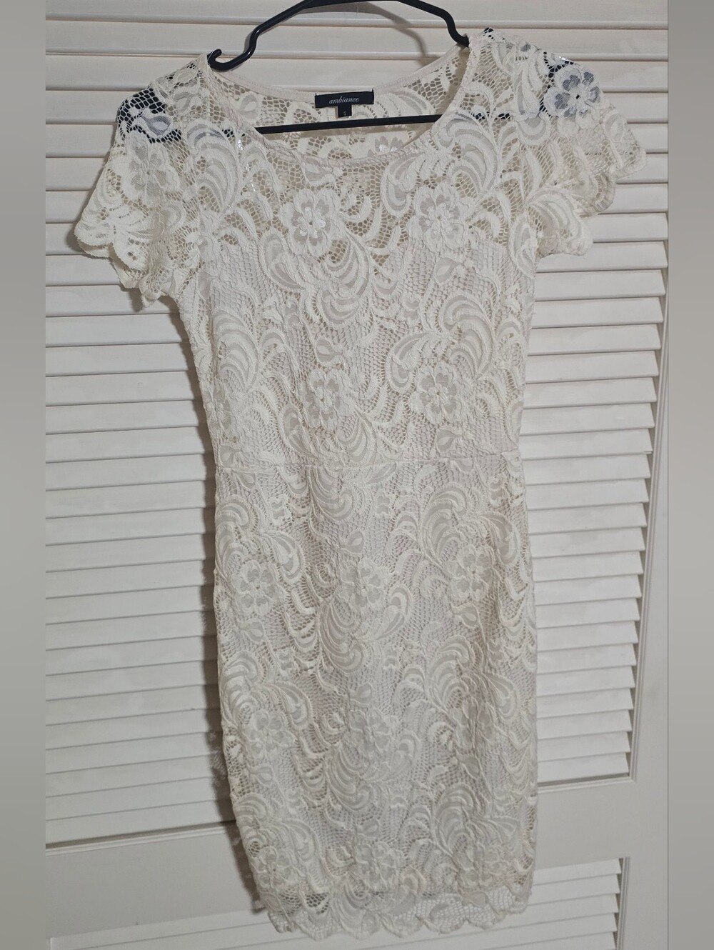 Ambiance Ivory Floral Lace Midi Dress
